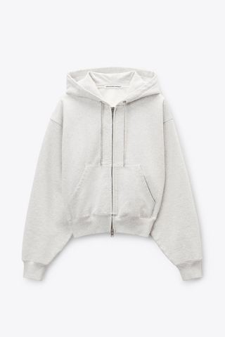 Crystal drawcord terry hoodie
