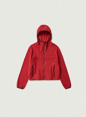 Molten fleece zip-up hoodie, red