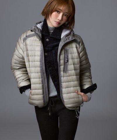 Lightweight goose-down jacket, light gray