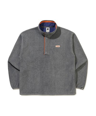 Colorama stand-neck half-zip fleece, melange grey