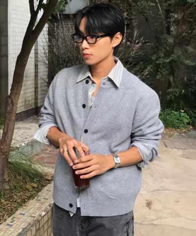 Wool-blend semi-overfit knit