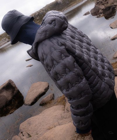 Half Dome lightweight goose-down hooded jacket, charcoal